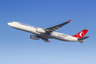 A Turkish Airlines Airbus A330-300 aircraft with the registration TC-JNH at the airport in Dubai,