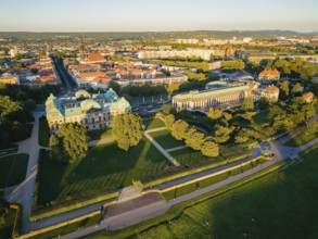 Japanese Palace and Hotel Bellevue from above, Dresden, Saxony, Germany, Europe