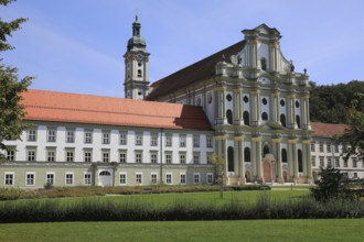 Facade of the Cistercian Abbey Church Fürstenfeld in Fürstenfeldbruck, Upper Bavaria, Bavaria,