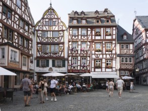 The historic Bernkastel market square, Bernkastel-Kues, Moselle, Rhineland-Palatinate, Germany,