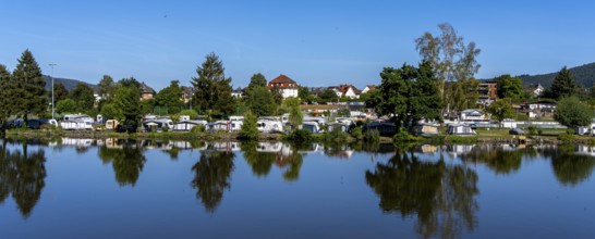 Campsite Main Camping, Mainbrücke in Miltenberg, Lower Franconia, Bavaria, Germany, Europe