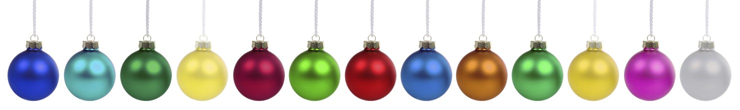 Christmas Christmas baubles Christmas decoration colourful baubles ball banner in a row