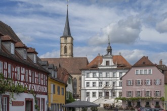 St Vitus Town Hall and Church, Iphofen, Lower Franconia, Bavaria, Germany, Europe