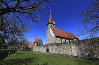 Fortified church from the Middle Ages, fortified church, Effeltrich in Franconian Switzerland,