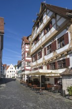 Historic half-timbered buildings in the old town centre of Ulm, Baden-Württemberg, Germany, Europe