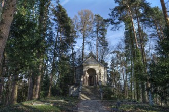 Mausoleum of the Tucher family in the forest, Simmelsdorf, Middle Franconia, Bavaria, Germany,