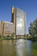 Commercial building Atrium Tower, Pianosee, Potsdamer Platz, Tiergarten, Mitte, Berlin, Germany,