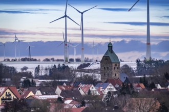 The town of Lichtenau, self-proclaimed energy town, wind farm, over 190 wind turbines and over 1200