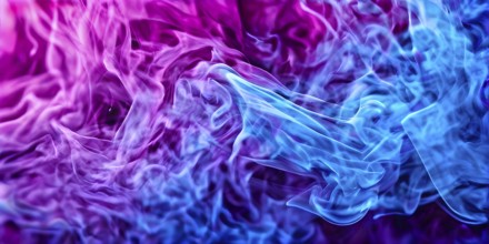 Abstract art of magenta and blue liquid smoke in dynamic motion, AI generated