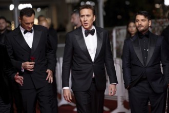 Cannes, France, 17.5.2024: Julian McMahon, Nicolas Cage and Justin Rosniak at the premiere of The