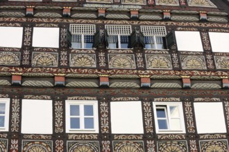 Facade of a half-timbered house, Lemgo, North Rhine-Westphalia, Germany, Europe