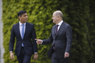 Olaf Scholz (SPD), Federal Chancellor, receives Rishi Sunak, Prime Minister of the United Kingdom