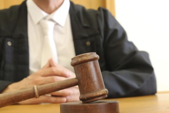 Close-up of a judge's gavel as a symbolic image for a court judgement