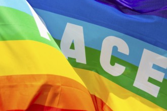 Peace flag with the inscription PACE