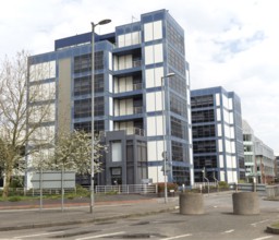 Modern office block building in town centre, Milford House, Swindon, Wiltshire, England, UK