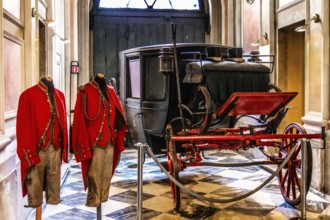 Carriage in the entrance area, Palazzo Rvoltella, palace and modern art gallery, a total work of