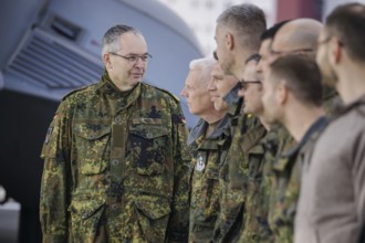 The Army Chief of Staff, Lieutenant General Alfons Mais, on arrival at the airport in Vilnius. The