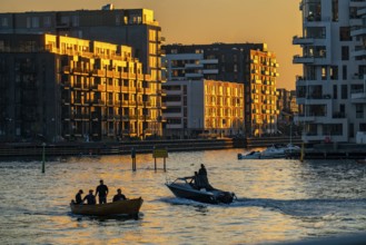 Residential buildings, apartment buildings, condominiums, at the harbour, Havneholmen and