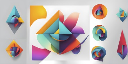 Abstract symbol encapsulating the essence of health and fitness in vibrant colors, AI generated