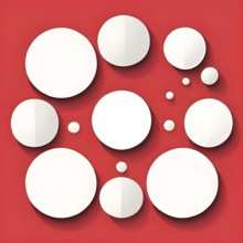 Abstract geometric illustration of circular shapes and spheres in a minimalist composition, AI