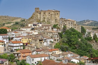 The castle and town of Oriolo, an Italian municipality in the province of Cosenza in the Pollino