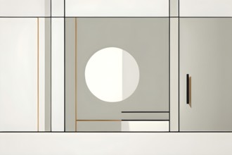 Abstract wallpaper illustration representing luxury real estate lifestyle with geometric shapes, AI