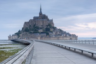 Mont Saint Michel, rocky monastery island in the Wadden Sea, Le Mont Saint Michel, Normandy,