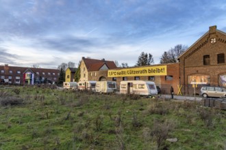 Camp of climate activists in the rest of the village of Lützerath, the last place to be excavated