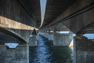 Storebæltsbro Nyborg, Sund Bridge Fyn-Sjælland, Fyn-Sealand, railway and motorway bridge, Great