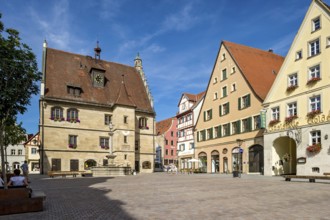 Old town hall, Lebküchnerhaus, town houses, market square, old town, Weißenburg in Bavaria, Middle