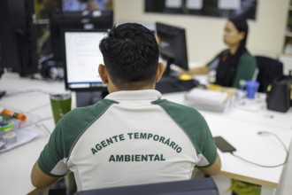 Employees of the national conservation authority ICMBio, Amazonia / Brazil. Santarem, 19.07.2024.