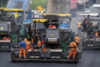 Renewal of the road surface on the A40 motorway between the Kaiserberg junction and Mülheim-Heißen,