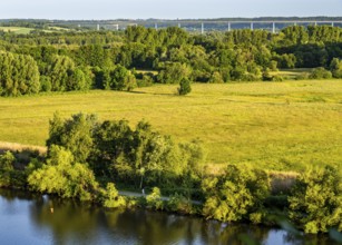 View of the Ruhr valley, looking east, from Mülheim an der Ruhr, over the Saarn-Mendener Ruhraue,