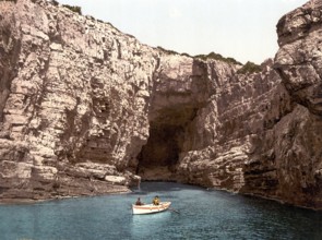 The Lacroma Cave, Ragusa, today Dubrovnik, Dalmatia, today Croatia, c. 1890, Historic, digitally