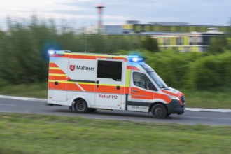 Ambulance on duty, rescue service, emergency call, 112, Malteser, Rems-Murr-Kreis,