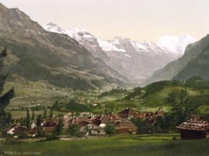 Frutigen, general view, a municipality in the Bernese Oberland in the canton of Bern in