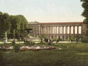 The Saxon Garden in Warsaw, Poland, 1890, Historical, digitally restored reproduction from a 19th