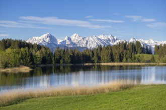 Hegratsrieder See near Füssen, Allgäu Alps, snow, Allgäu, Bavaria, Germany, Europe