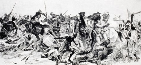 Charge of the 21st Lancers at Omdurman After drawing by R. Caton Woodville in Illustrated London