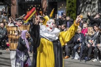 Participants dressed up as jesters from the guest canton of Schwyz, jesters' symposium of the