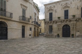 Baroque houses in Piazzetta Ignazio Falconieri, historic centre of Lecce, Apulia, Italy, Europe