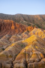 Red rocks, canyon of eroded sandstone formations, red and orange sandstone rocks, fairytale gorge,