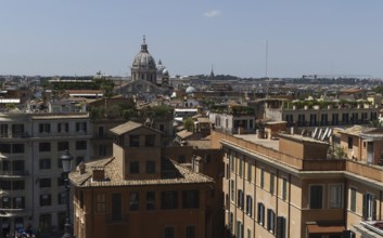 View of the historic centre of Rome, Italy, from the Spanish Steps, Europe