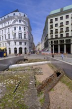 Excavations Michaelerplatz, in front of the Hofburg Imperial Palace, 1st district, Vienna, Austria,