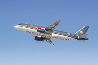 A Royal Jordanian Airbus A320 aircraft with registration JY-AYQ at Dubai Airport, United Arab