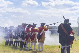 The Great Encampment near Mühlberg, also known as the Lustlager von Zeithain, was a grandiose troop