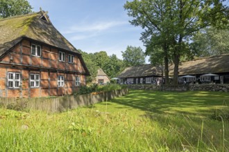 Heidemuseum Dat ole Huus, Low German hall house, Wilsede, Bispingen, Lüneburg Heath, Lower Saxony,