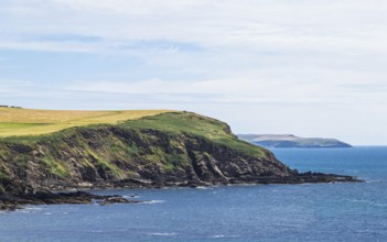 Fields and Farms Cliffs over cliffs, Mothecombe Beach, Mothecombe, River Emme and Red Cove,