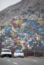 Colourful houses on Cerro San Cristobal, Lima, Peru, South America