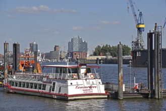 Europe, Germany, Hanseatic city of Hamburg, harbour, Elbe, Altona pier, view of the Elbe